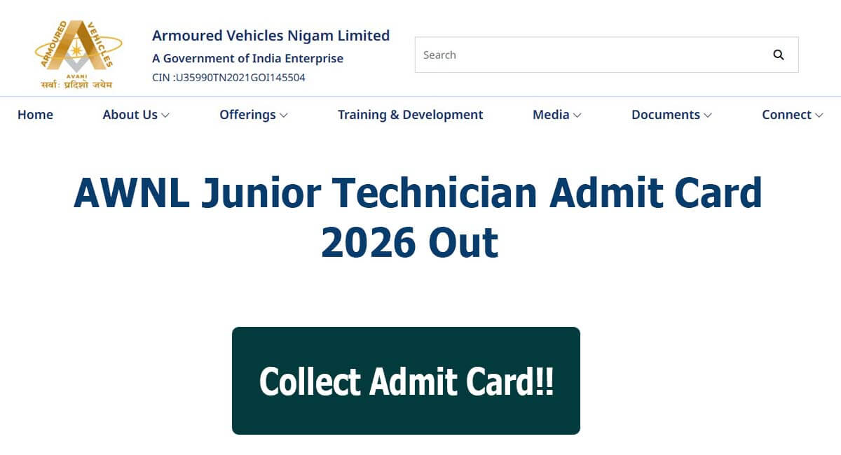 AVNL Admit Card 2026