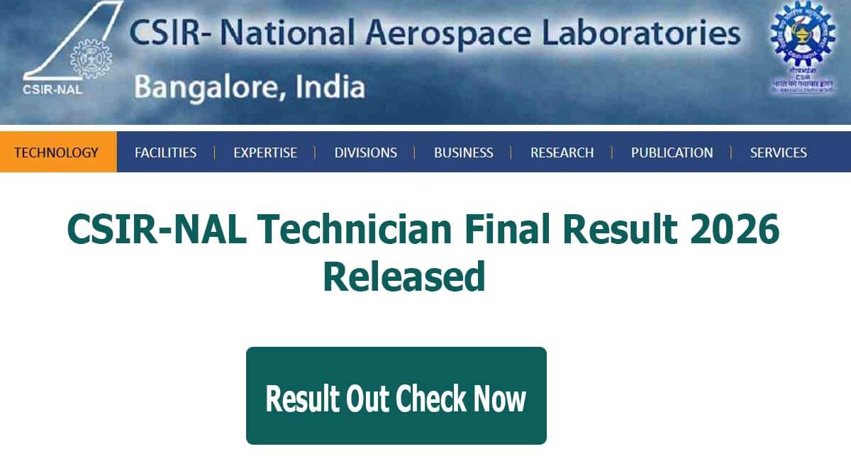 CSIR-NAL Technician Final Result 2026