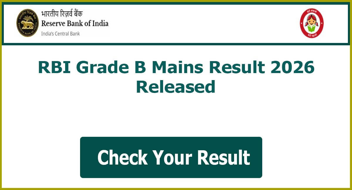 RBI Grade B Mains Result 2026
