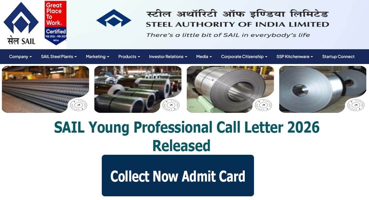 SAIL Young Professional Call Letter 2026