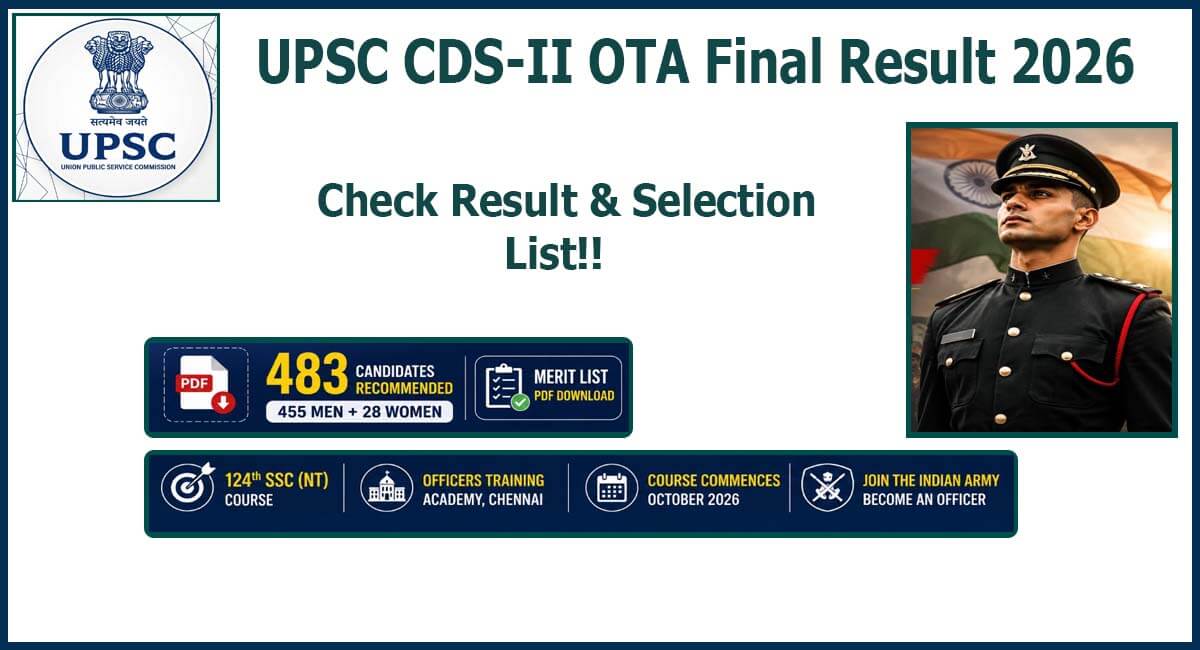 UPSC CDS II 2025 OTA Final Result 2026