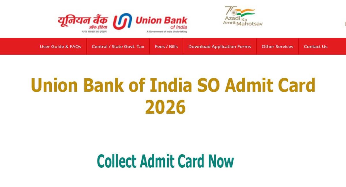Union Bank of India SO Admit Card 2026
