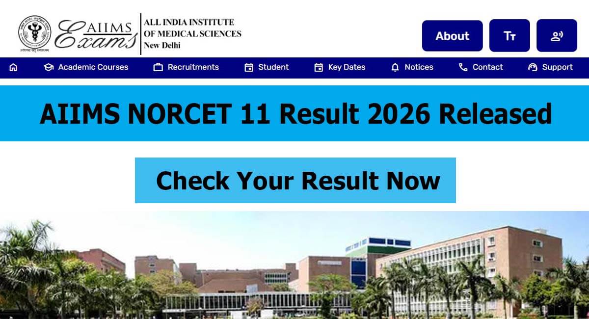 AIIMS NORCET 11 Prelims Result 2026