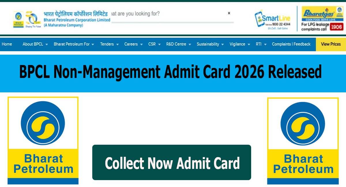 BPCL Non Management Admit Card 2026