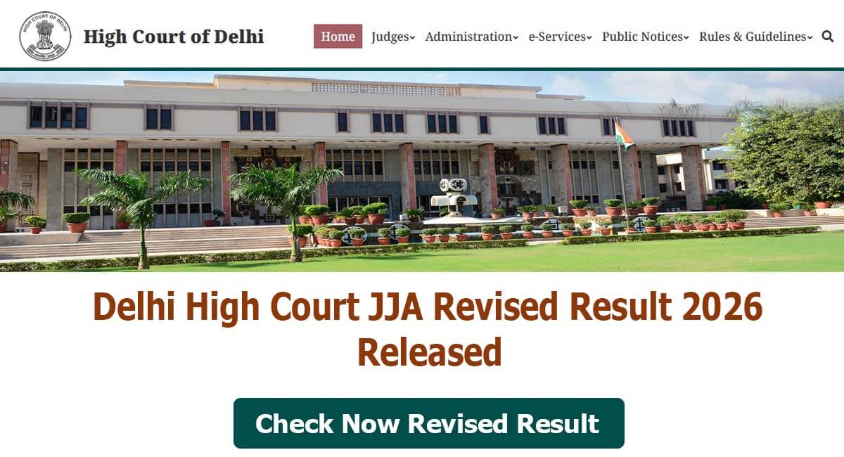 Delhi High Court JJA Revised Result 2026