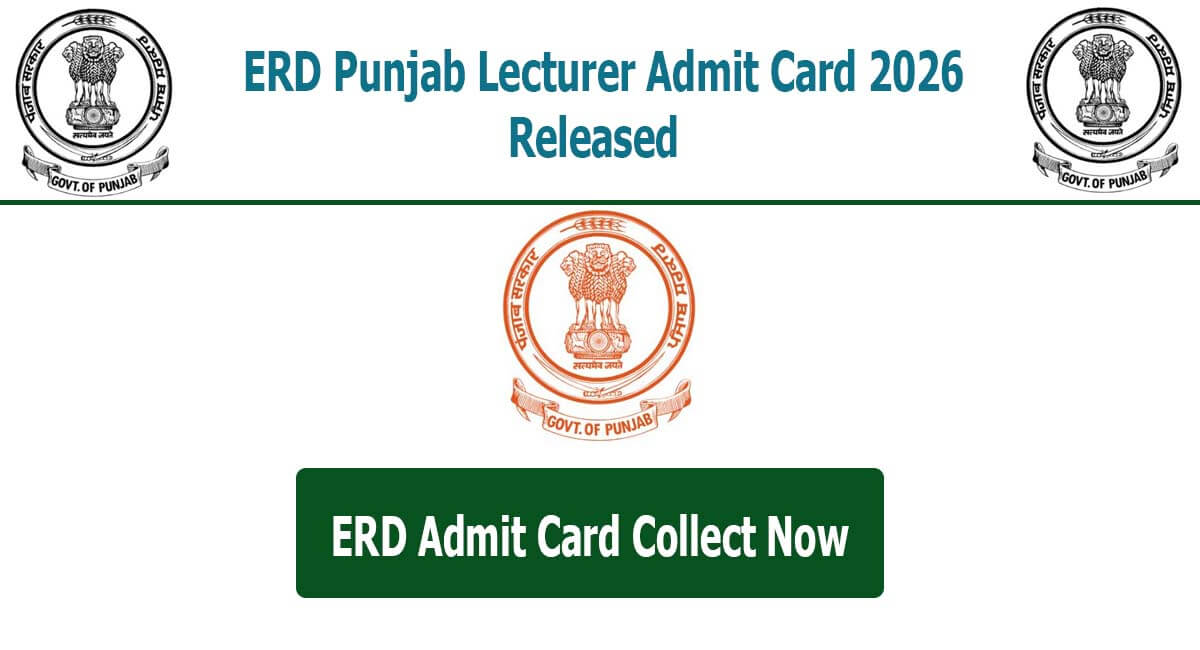 ERD Punjab Lecturer Admit Card 2026