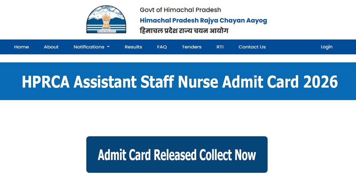 HPRCA Assistant Staff Nurse Admit Card 2026