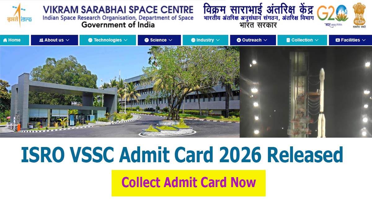 ISRO VSSC CBT Admit Card 2026