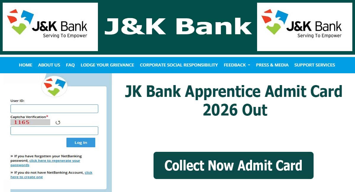JK Bank Apprentic Admit Card 2026