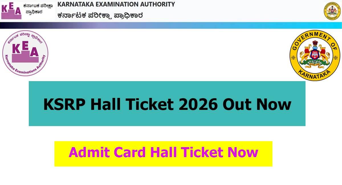 KEA KSRP Hall Ticket 2026 Admit Card 2026