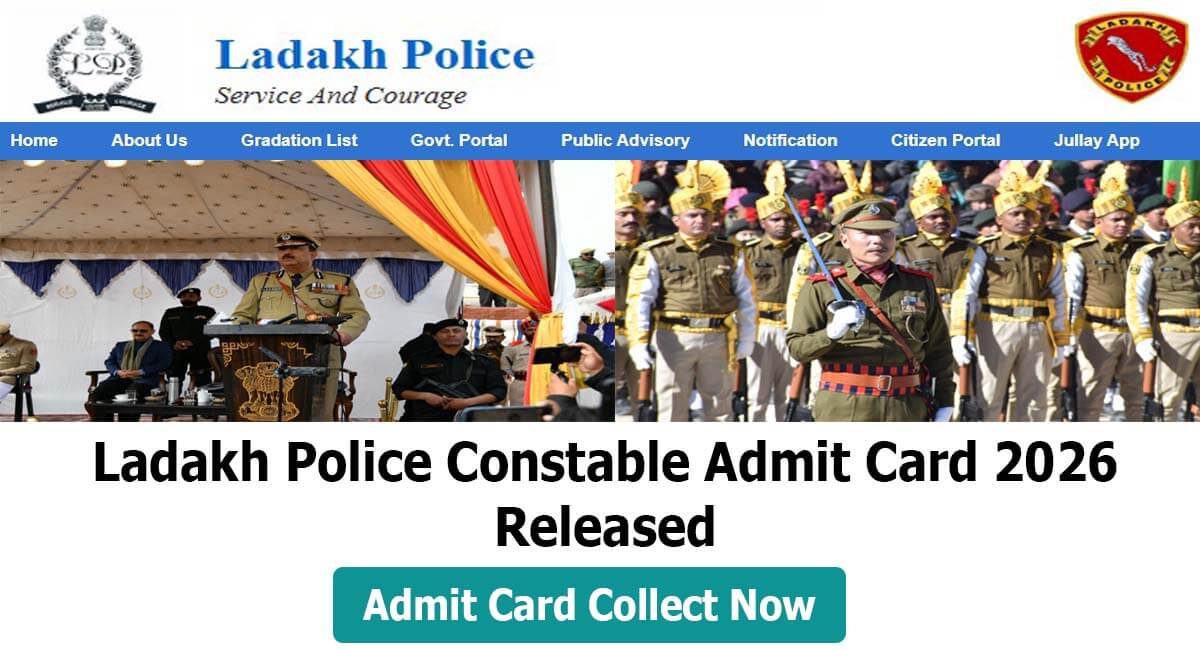 Ladakh Police Constable Admit Card 2026