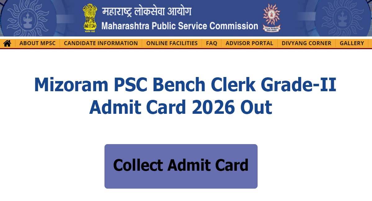 MPSC Bench Clerk Grade II Admit Card 2026