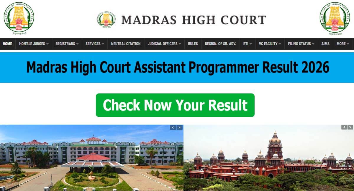 Madras High Court Assistant Programmer Result 2026