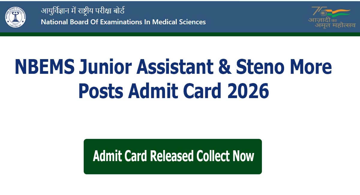 NBEMS Admit Card 2026