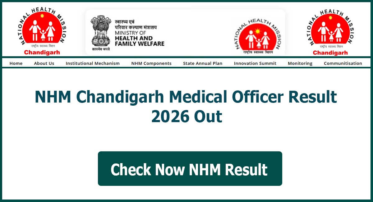 NHM Chandigarh Medical Officer Result 2026