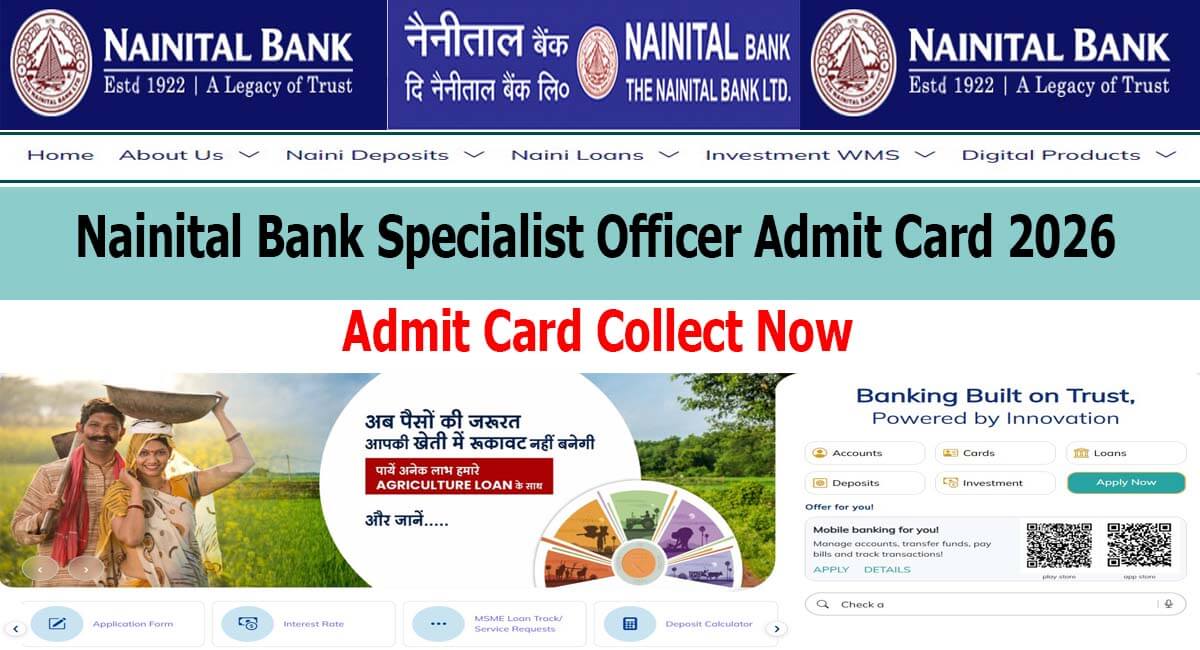 Nainital Bank Specialist Officer Admit Card 2026