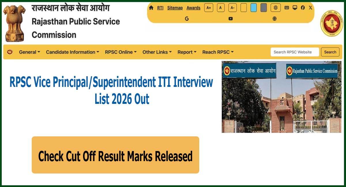 RPSC Superintendent Result 2026 Result 2026