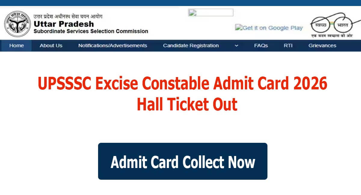 UPSSSC Excise Constable Admit Card 2026