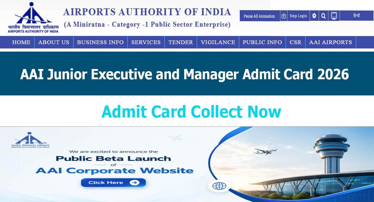 AAI Junior Executive Admit Card 2026