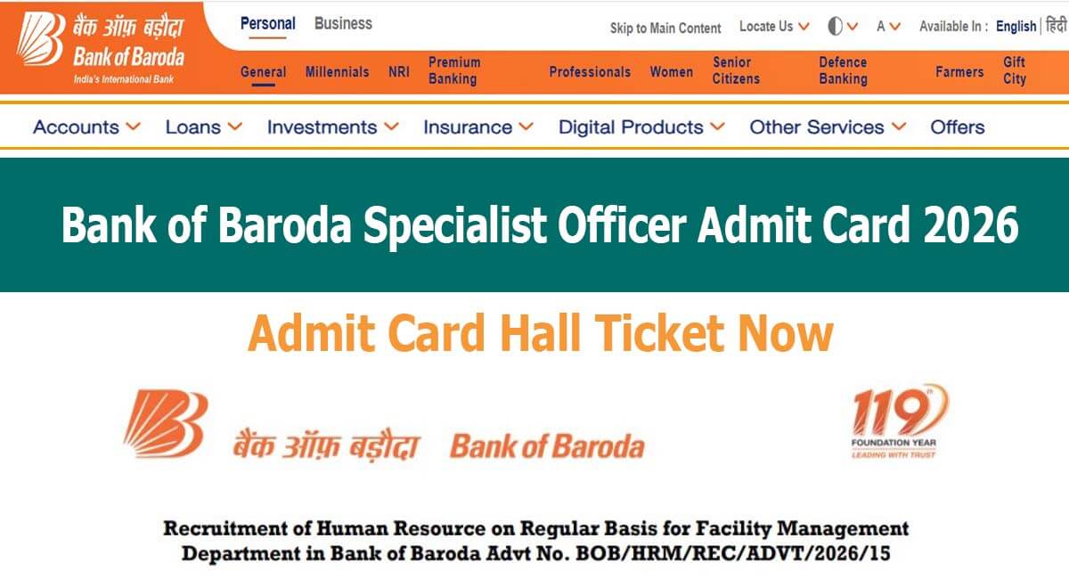 Bank of Baroda SO Admit Card 2026
