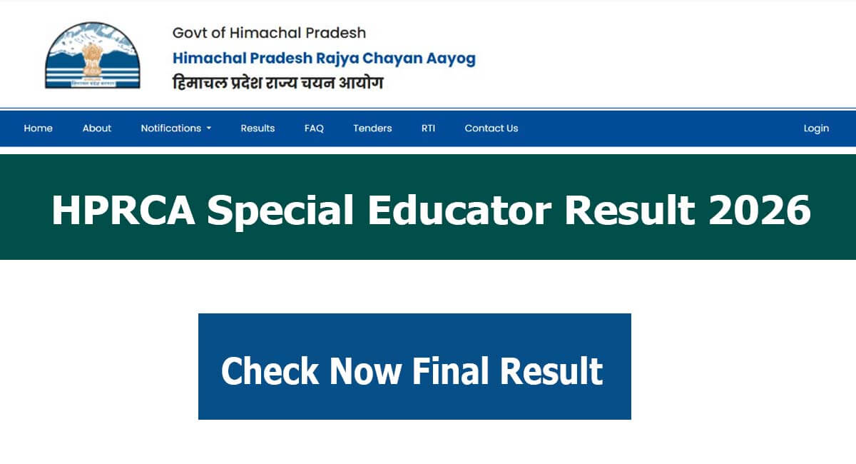 HPRCA Special Educator Final Result 2026